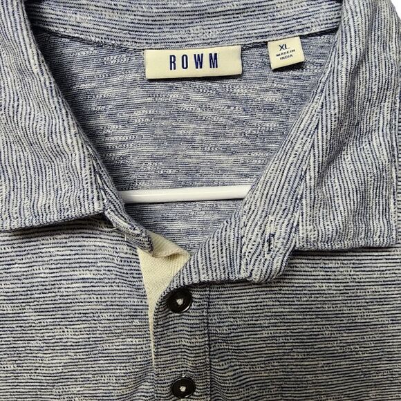 1034 - Rowm Mens Polo Shirt Sz XL Color Blue - Picture 2 of 3
